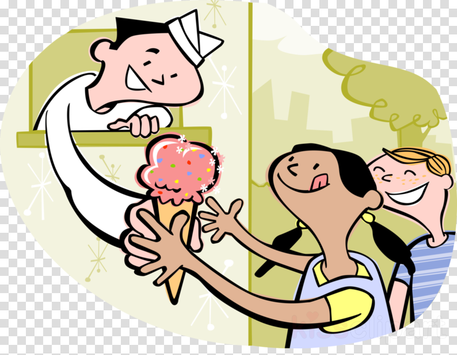 Cartoon Ice Cream Man Clipart Ice Cream Cones Atlanta - Kids Buying Ice Cream (900x700), Png Download
