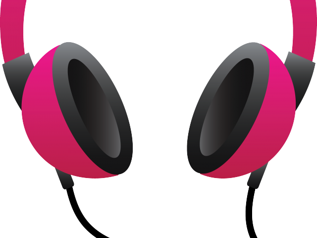 Headphone Clipart Pink Headphone - Headphones Clipart Png (640x480), Png Download
