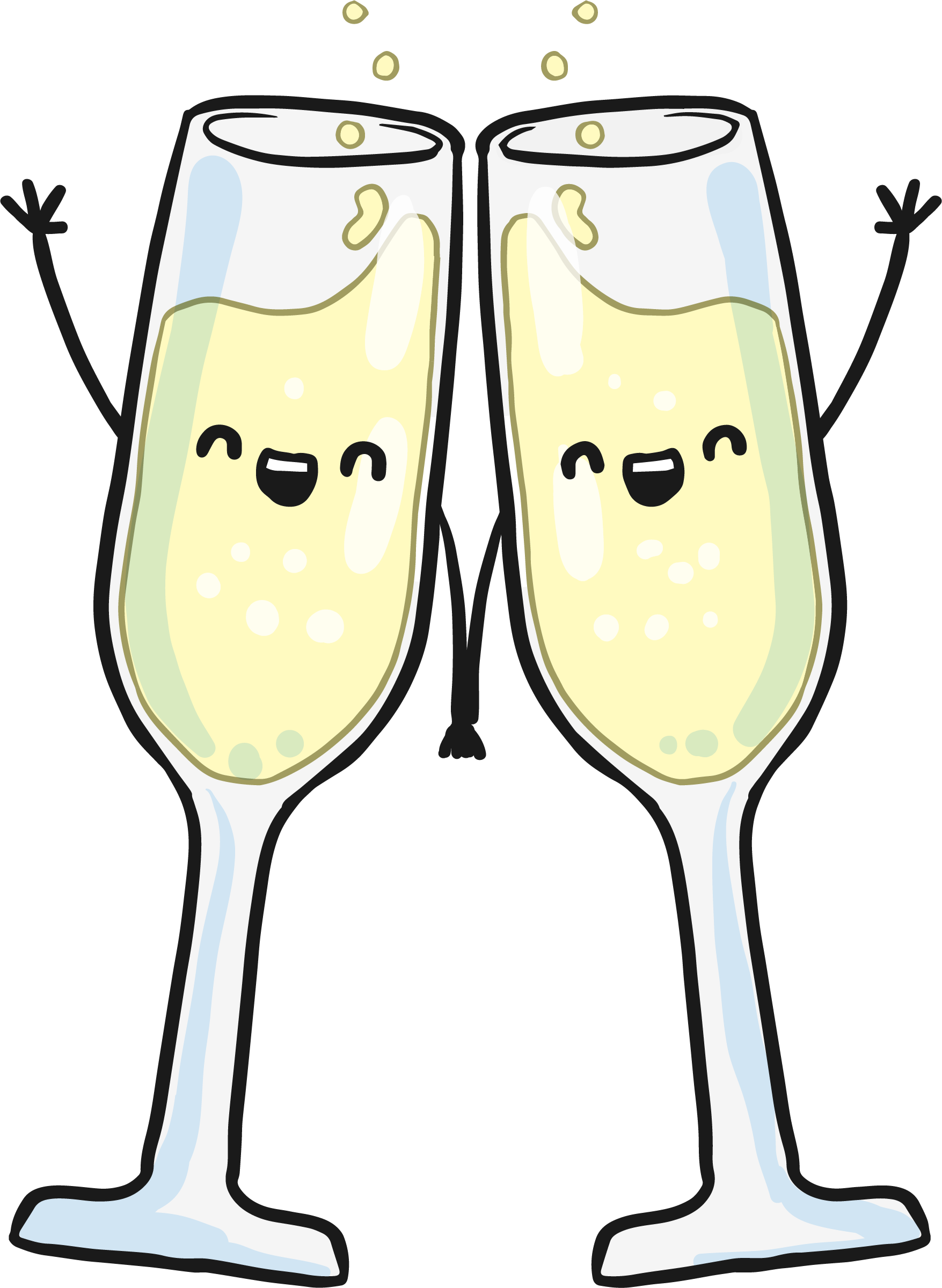 Vector Free Stock Glass Wine Hand In - Transparent Cartoon Champagne Png (1755x2400), Png Download