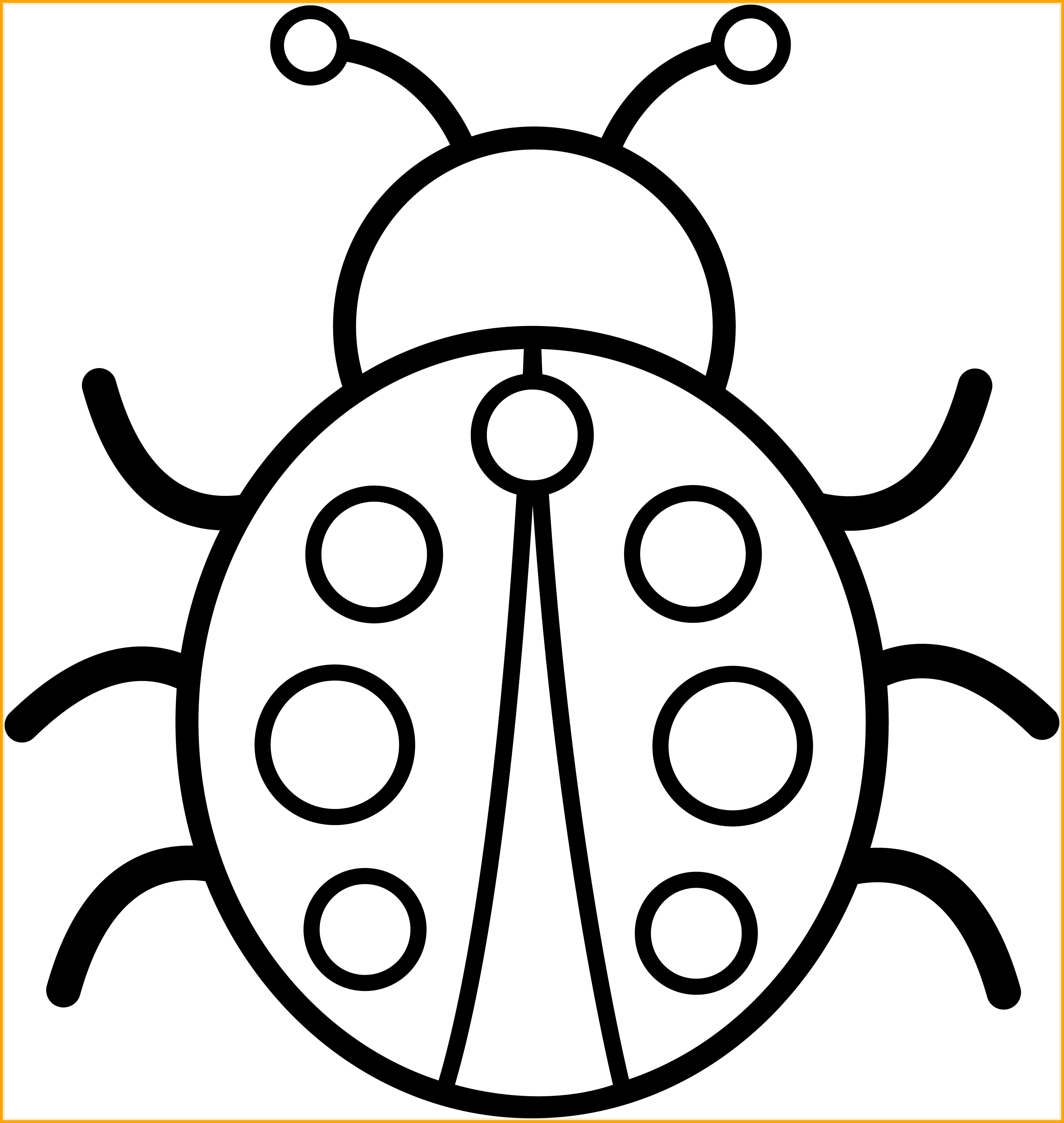 Graphic Library Library The Best Colorable Ladybug - Colouring Pictures Of A Bug (5779x6099), Png Download