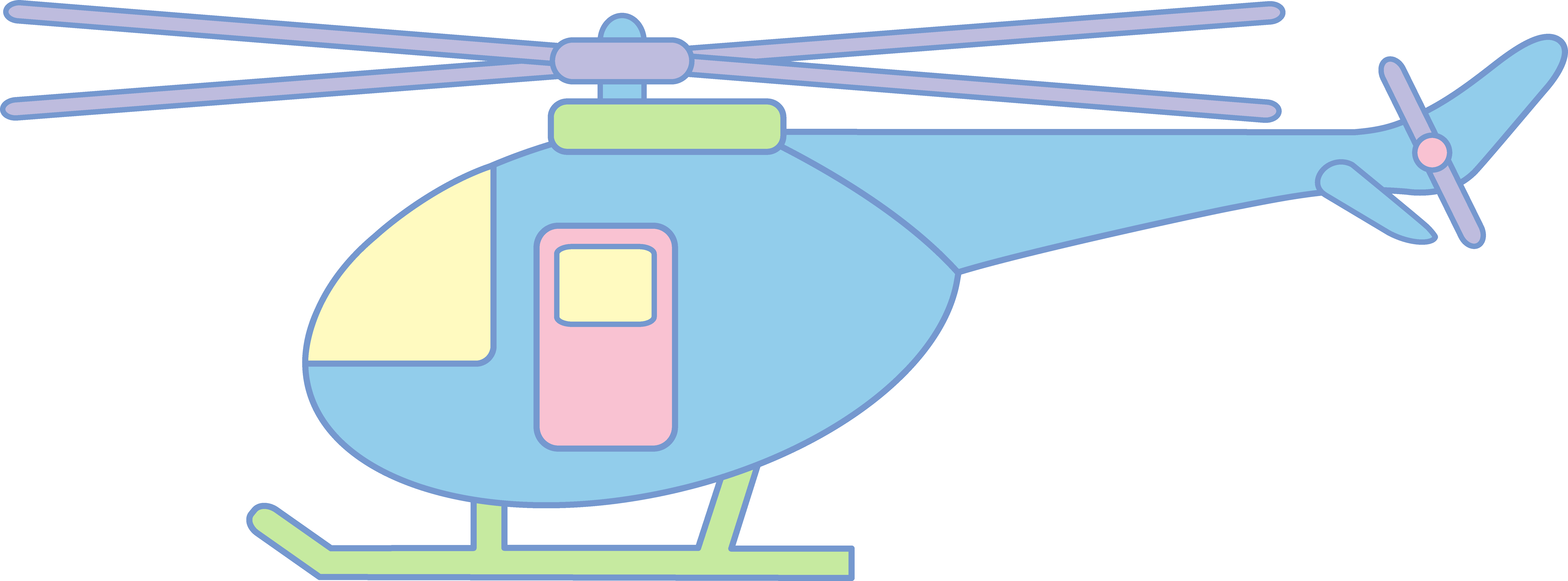 Helicopter Clipart Colorful - Clip Art (8447x3131), Png Download
