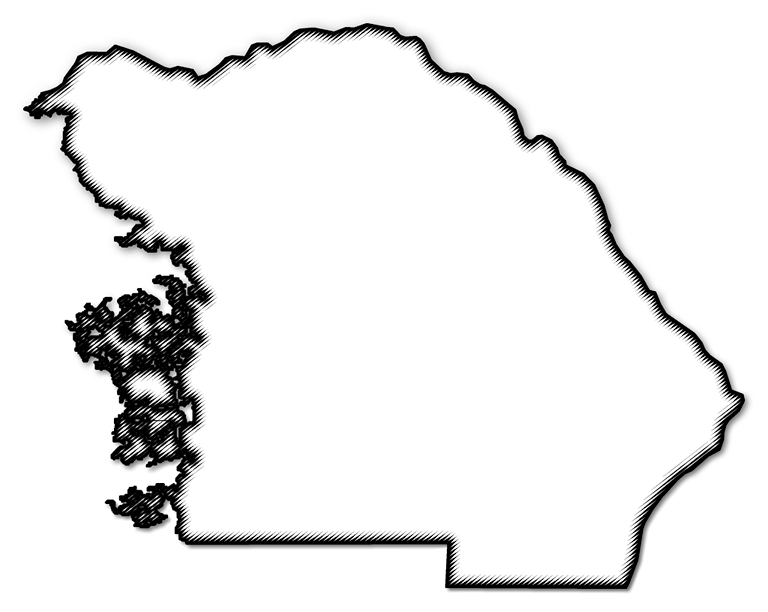 A Map Of Citrus With A Black Outline, Drop Shadow, - Triangle (768x612), Png Download