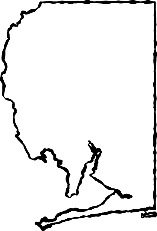 A Map Of Santa Rosa With A Black Squiggle Outline (520x768), Png Download