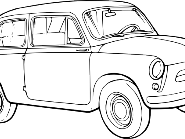 Car Outline Images - Motor Car Black And White Clipart (640x480), Png Download