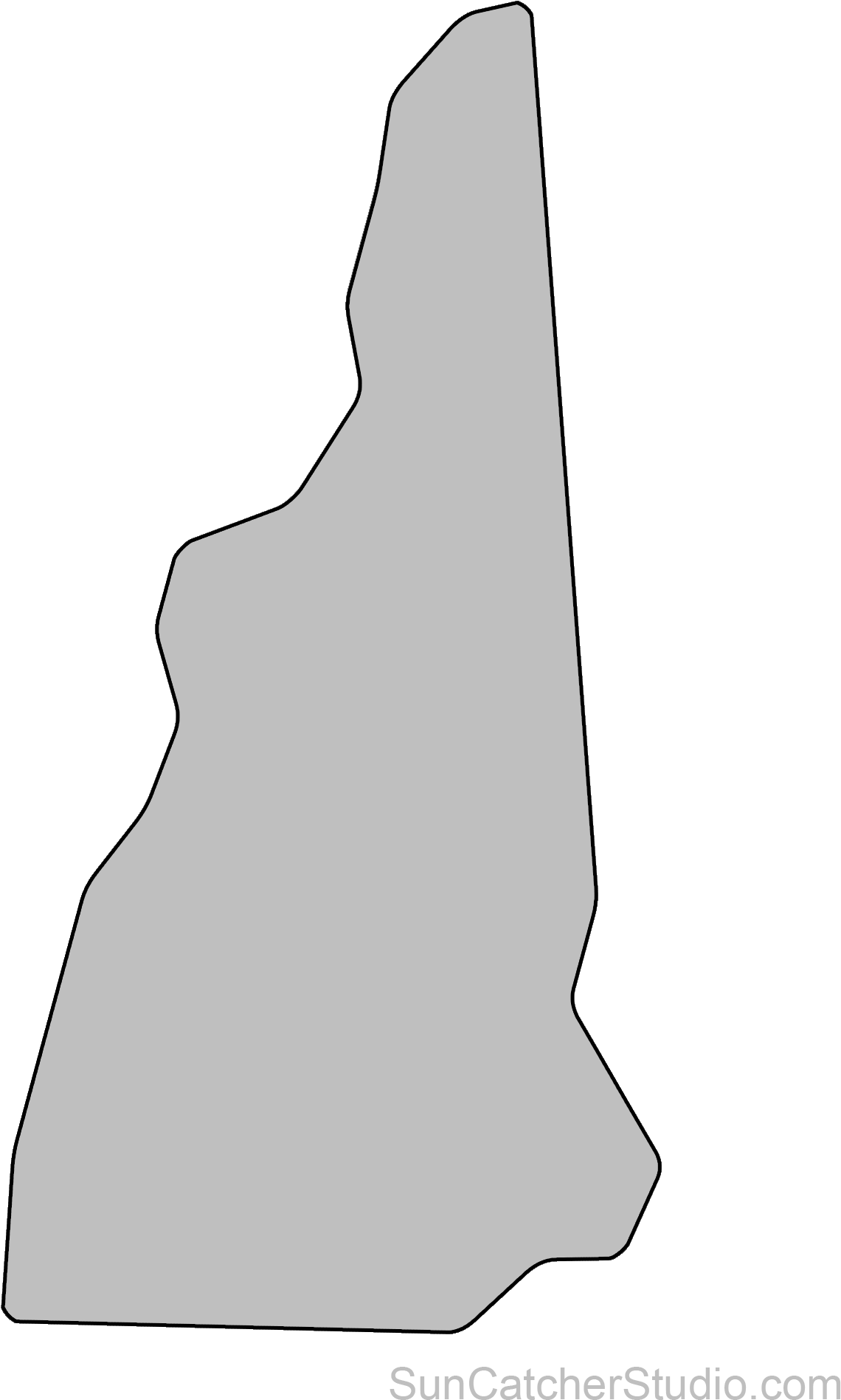 New Hampshire Map Outline Png Shape State Stencil Clip - United States Of America (1224x1930), Png Download