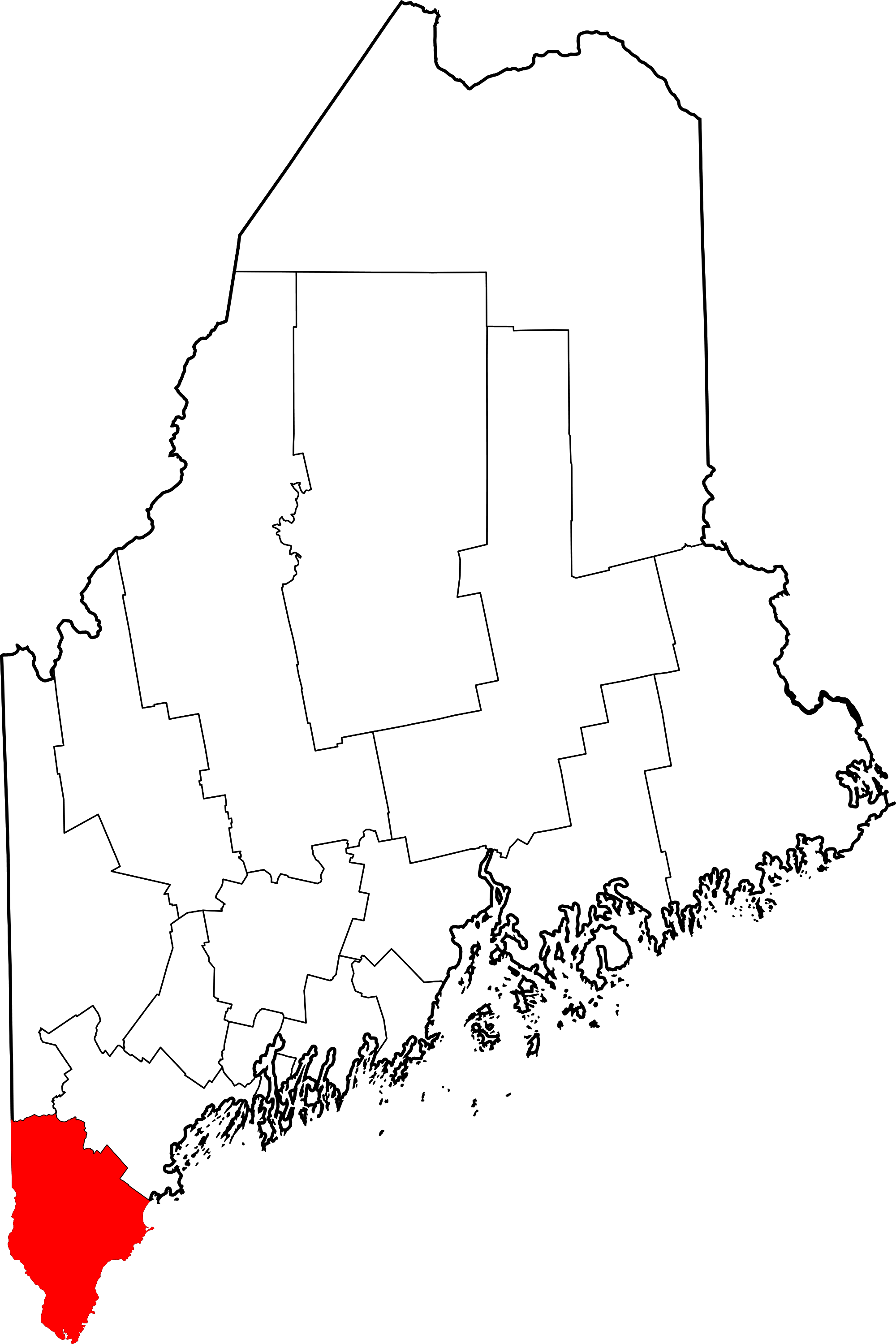Open - York County Maine Outline (2000x2999), Png Download