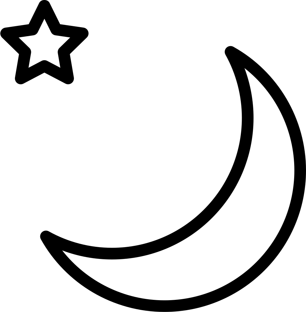 Moon And Star Outlines Svg Png Icon Free Download 7271 - Moon Outline Png (981x1000), Png Download