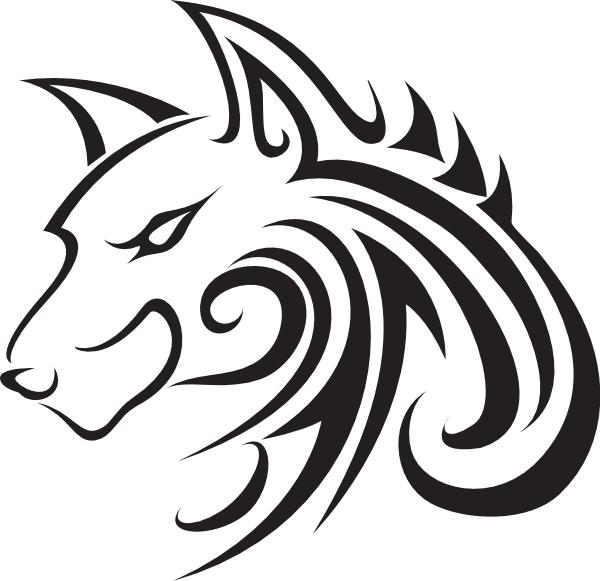 Simple Wolf Tattoo - Dessin De Tête De Loup (600x581), Png Download