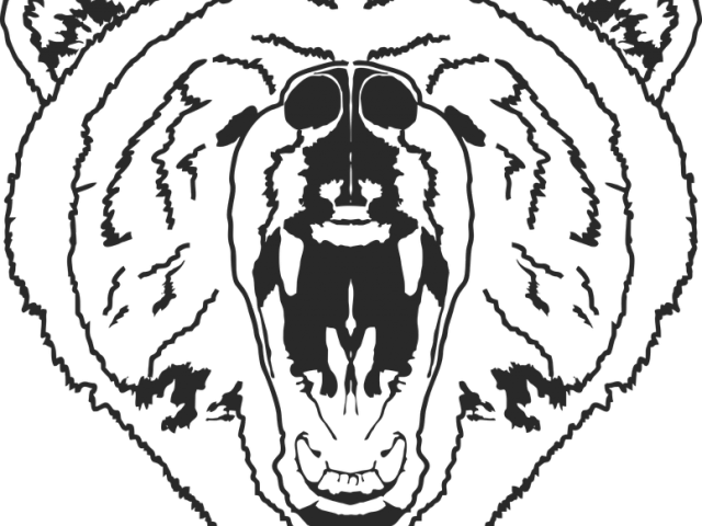 Bear Outline - Sketsa Gambar Beruang Marah (640x480), Png Download