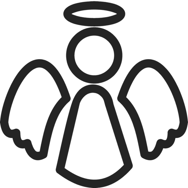 Christmas Angel Outline Png (600x600), Png Download