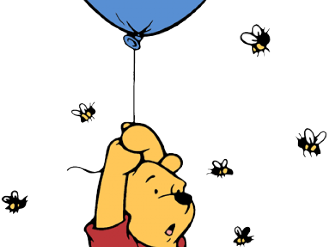 Winnie The Pooh Clipart Balloon Outline - Winnie The Pooh With Balloon (640x480), Png Download