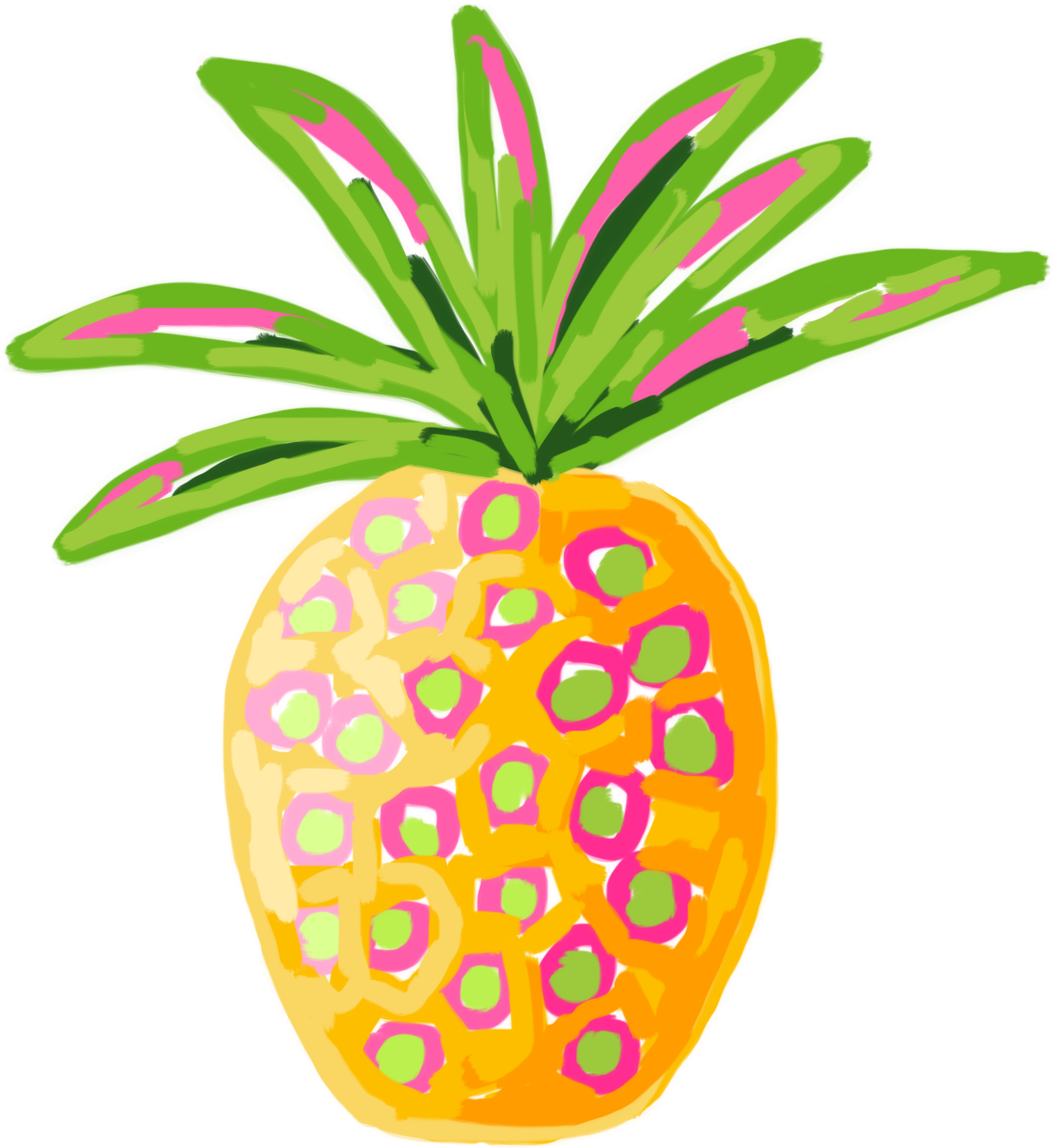 Spartina 449 Clipart Black And White Stock - Palm Tree Flamingo Pineapple (3159x3411), Png Download