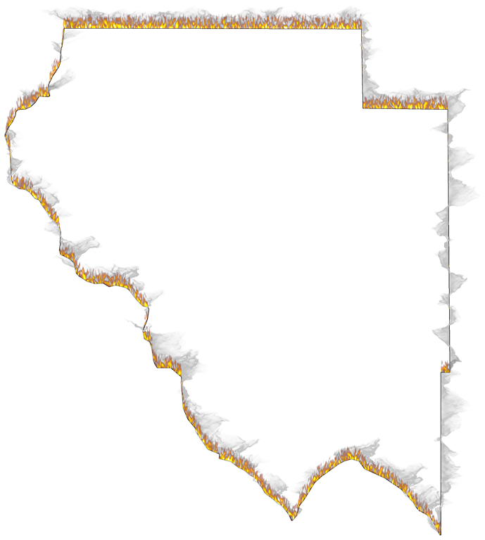 A Flame And Smoke Outline Map Of Okeechobee - Colorfulness (689x768), Png Download