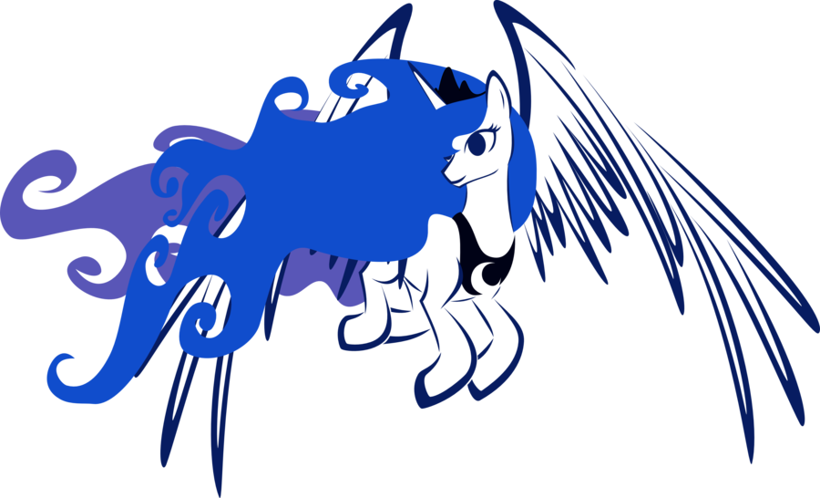 Fanmade Princess Luna Outline - Luna My Little Pony Outline (900x546), Png Download