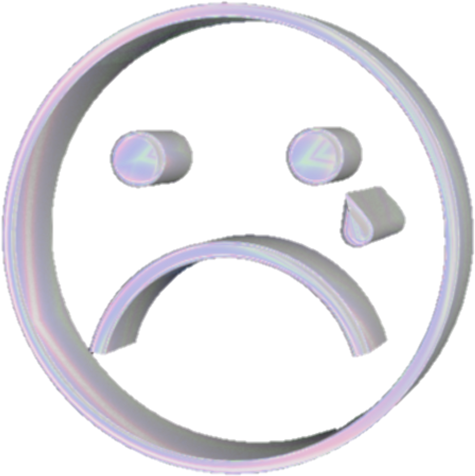 Sad Vaporwave Holographic Rainbow Silver (1024x1024), Png Download