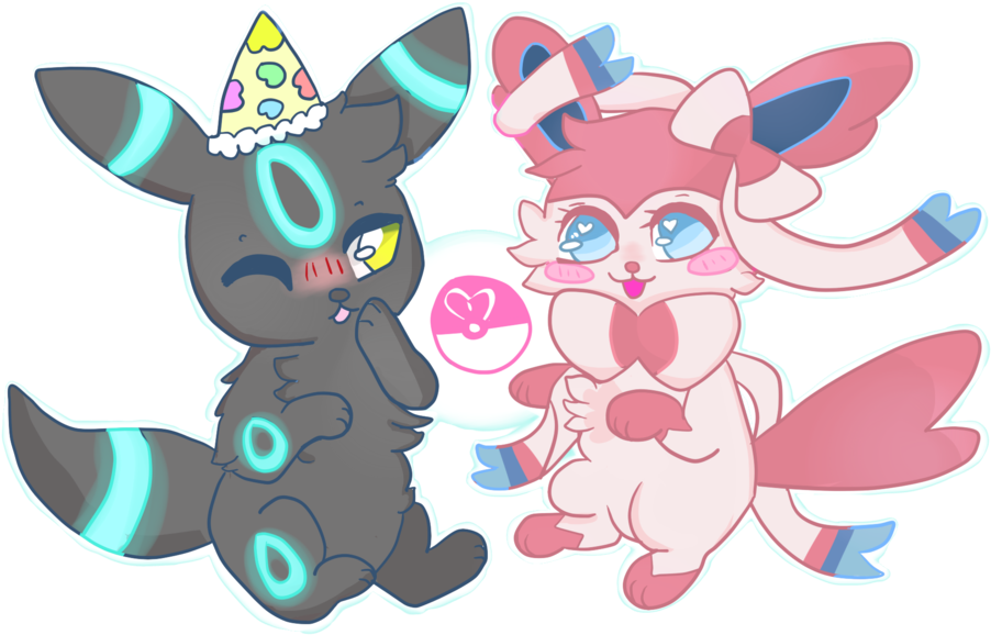 Transparent Umbreon Blushing Png Transparent Stock - Umbreon Birthday (1024x763), Png Download