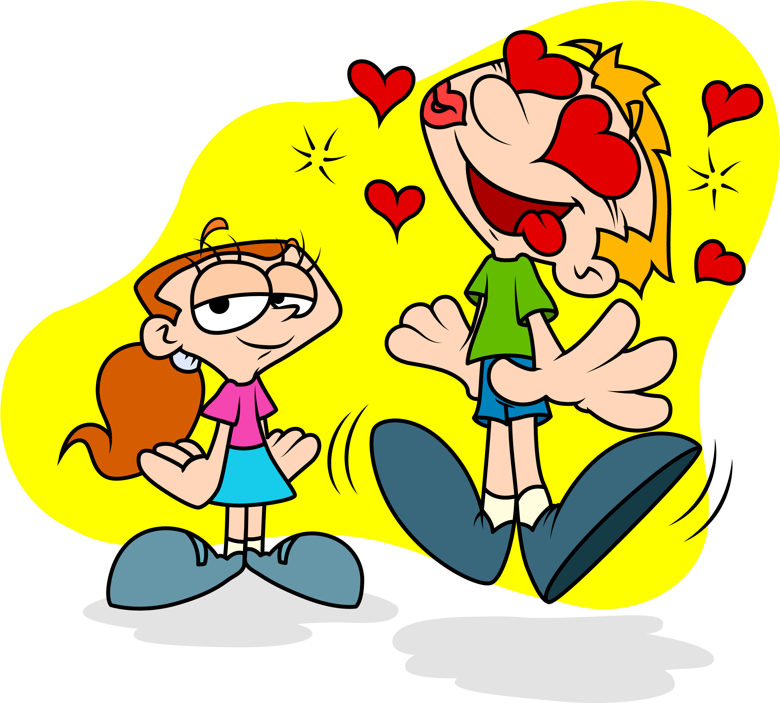 Picture Transparent Download A Girl Clipart - Girl In Love Cartoon (3100x2730), Png Download