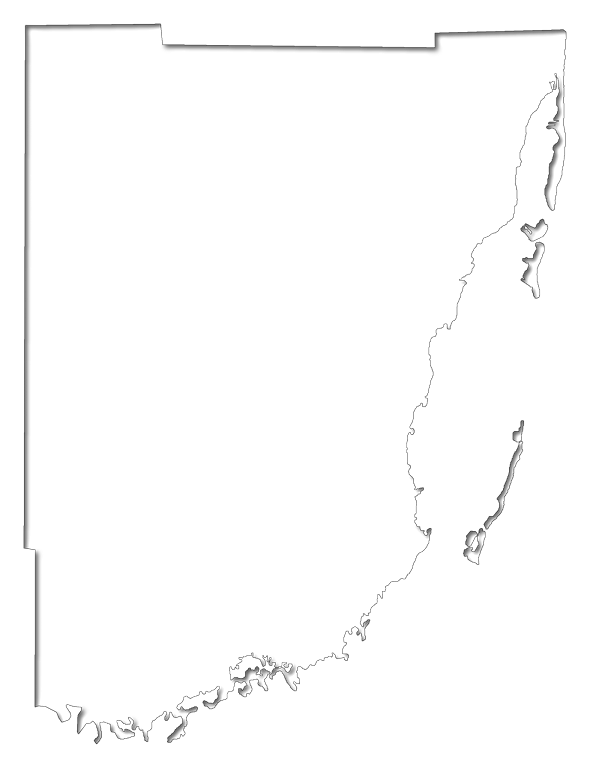 Outline Map Of Miami Dade With An Inner Shadow, Producing - Miami Dade County Outline (590x768), Png Download