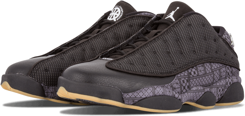 And That Mean's That The Jordan Brand-sponsored Quai - Air Jordan 13 Low Quai 54 Black Dark Grey-white-chrome (1000x600), Png Download