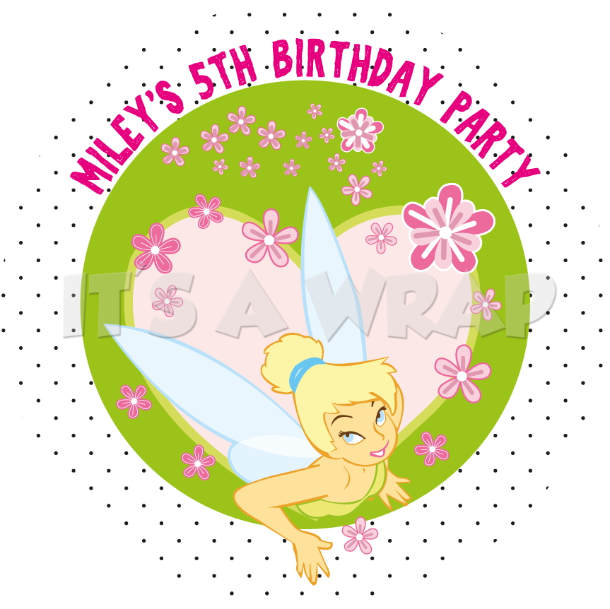 Tinkerbell Party Box Stickers - Party (870x870), Png Download