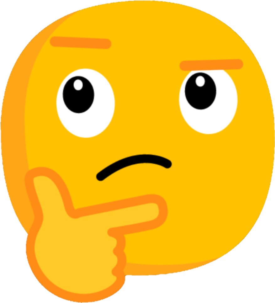 Yts Thinking Emoji (906x997), Png Download