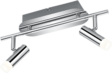 Zidane - Trio Zidane Ceiling Spotlight Led Chrome, 2-light Sources (482x434), Png Download