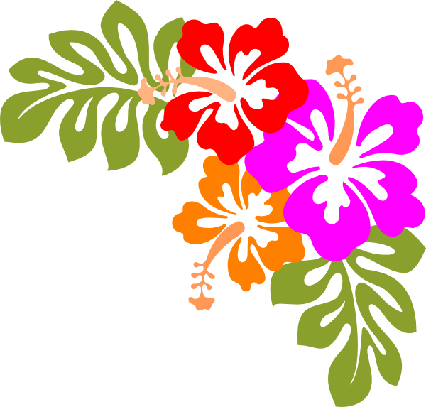 Hawaiian Party Clipart - Hibiscus Clip Art (600x573), Png Download