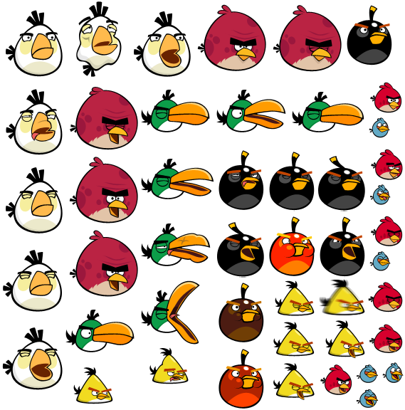 Startup Time - Sprites - Angry Birds Bird Sprites (569x576), Png Download