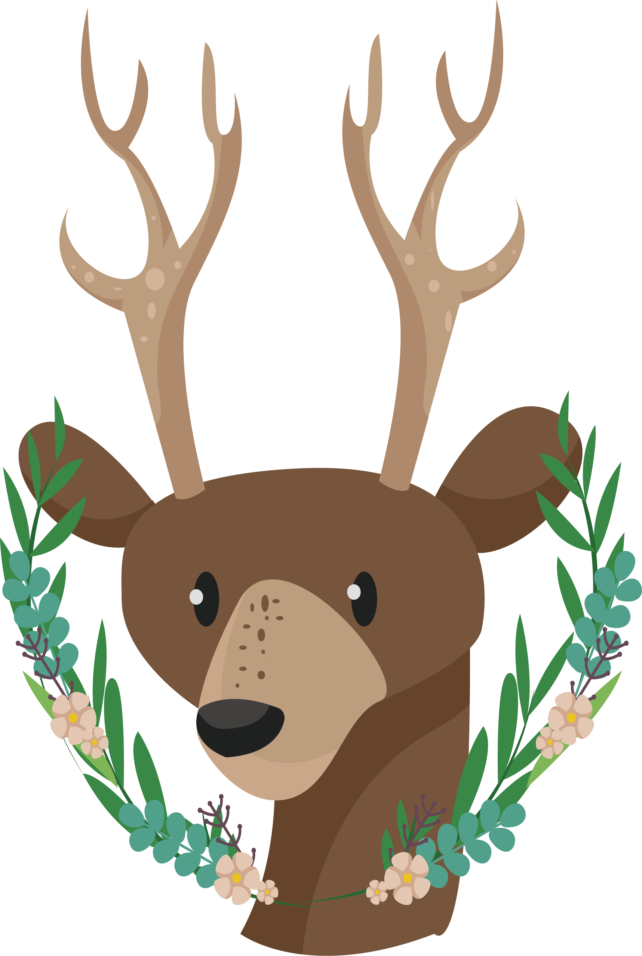 Reindeer Sika Deer Clip Art Title Box - Deer (2135x3176), Png Download