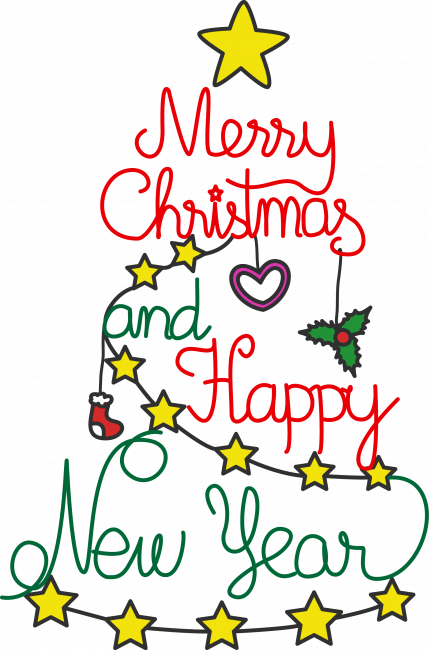 Clip Art Download Nice Coloring Pages For - Merry Christmas And Happy New Year Clipart (429x650), Png Download