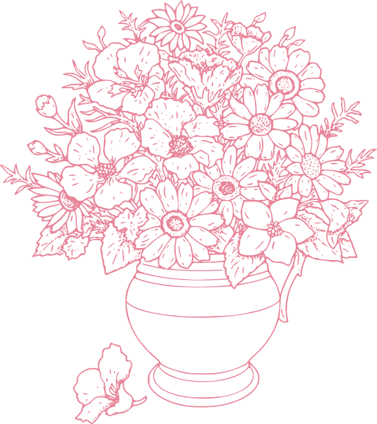 Bouquet Of Flowers Clip Art At Clker - Bouquet Of Flowers Outline (534x600), Png Download