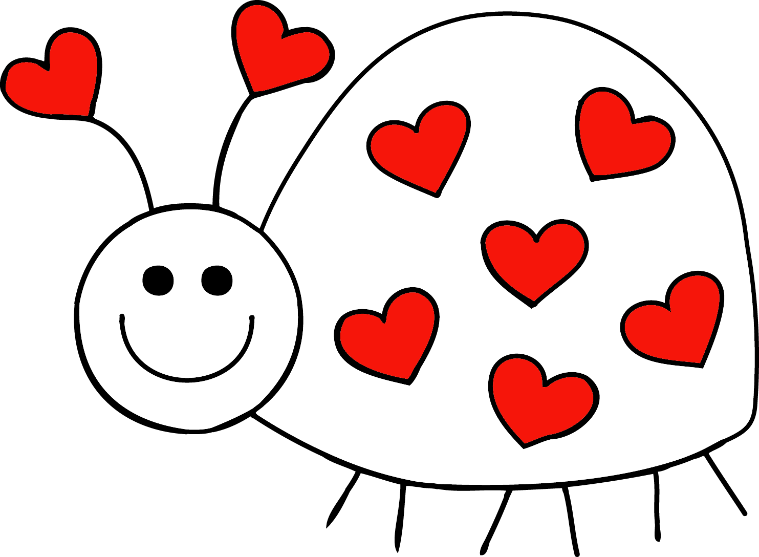Ladybug Clipart Love Bug - Love Bug Clip Art (1483x1088), Png Download