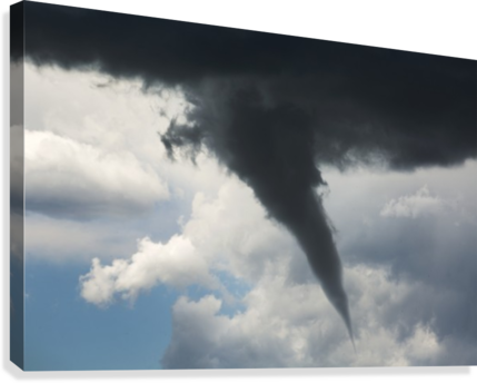 Dramatic Funnel Cloud Created In Dark Storm Clouds - Tornado In Calgary Ab (429x344), Png Download