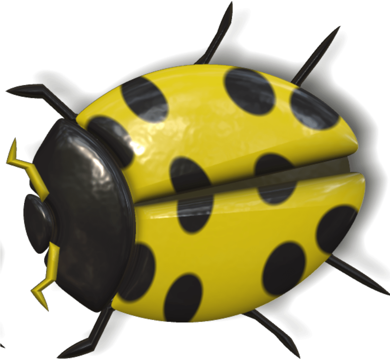 Animals - Yellow Ladybug Png (1280x1280), Png Download