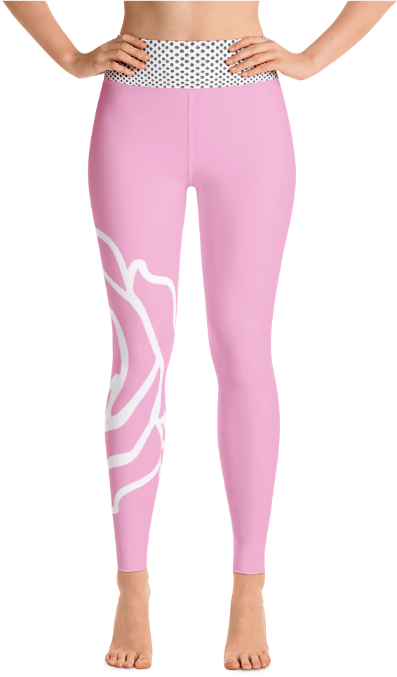 Rose Outline Yoga Leggings - Yoga Pants Blue (1000x1000), Png Download