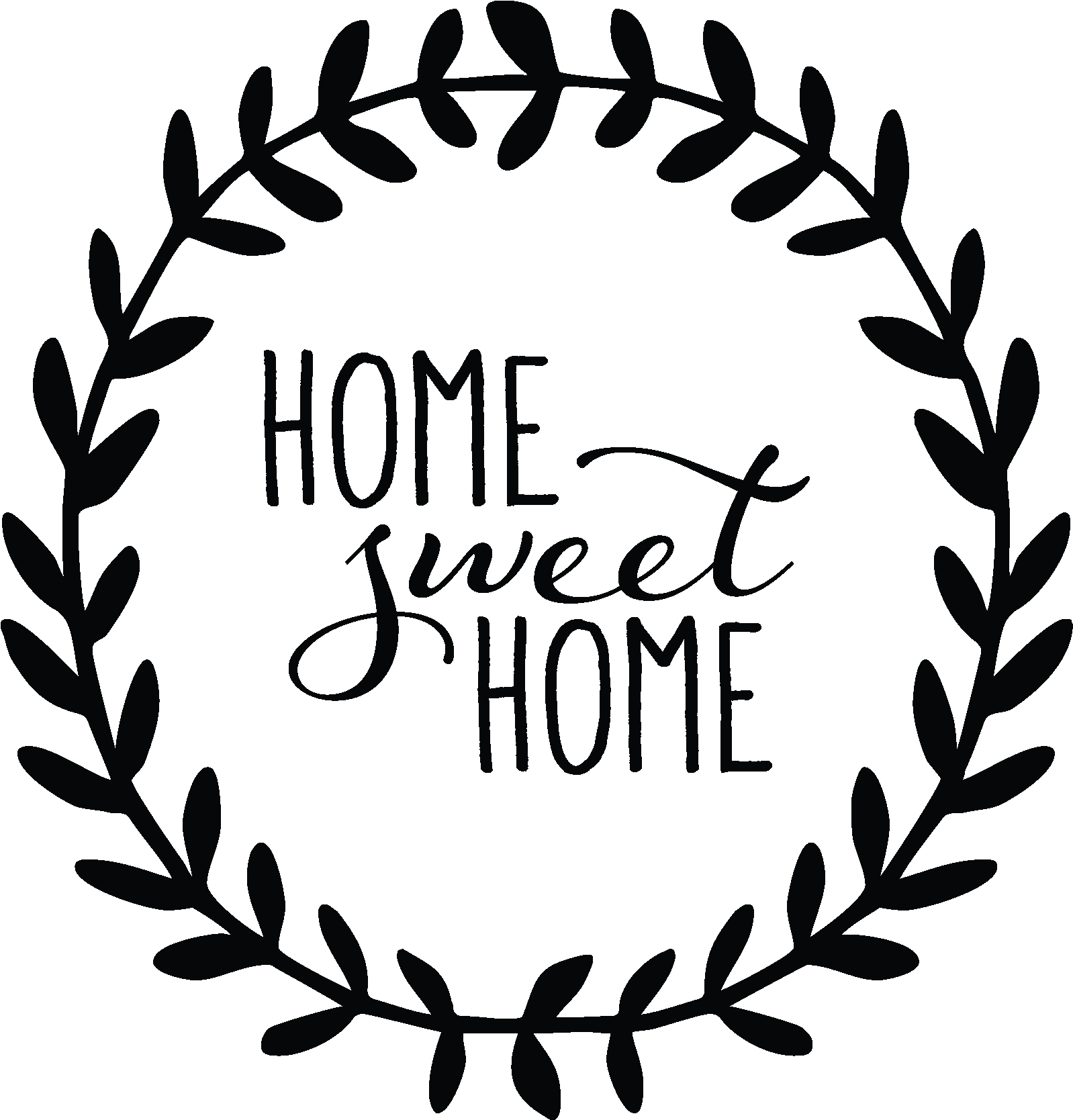 Download Home Sweet Home Leaves Wall Quotes Decal Wallquotes There S No Place Like Home Png Png Image With No Background Pngkey Com