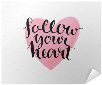 Brush Lettering Quote Follow Your Heart At Pink Watercolor - Follow Your Heart: Inspirational Journal - Notebook (400x400), Png Download