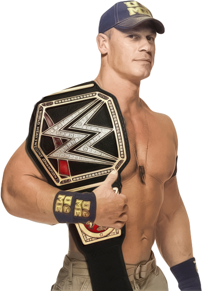 When Will John Cena Re-enter The Wwe World Heavyweight - John Cena With Wwe Championship (410x592), Png Download