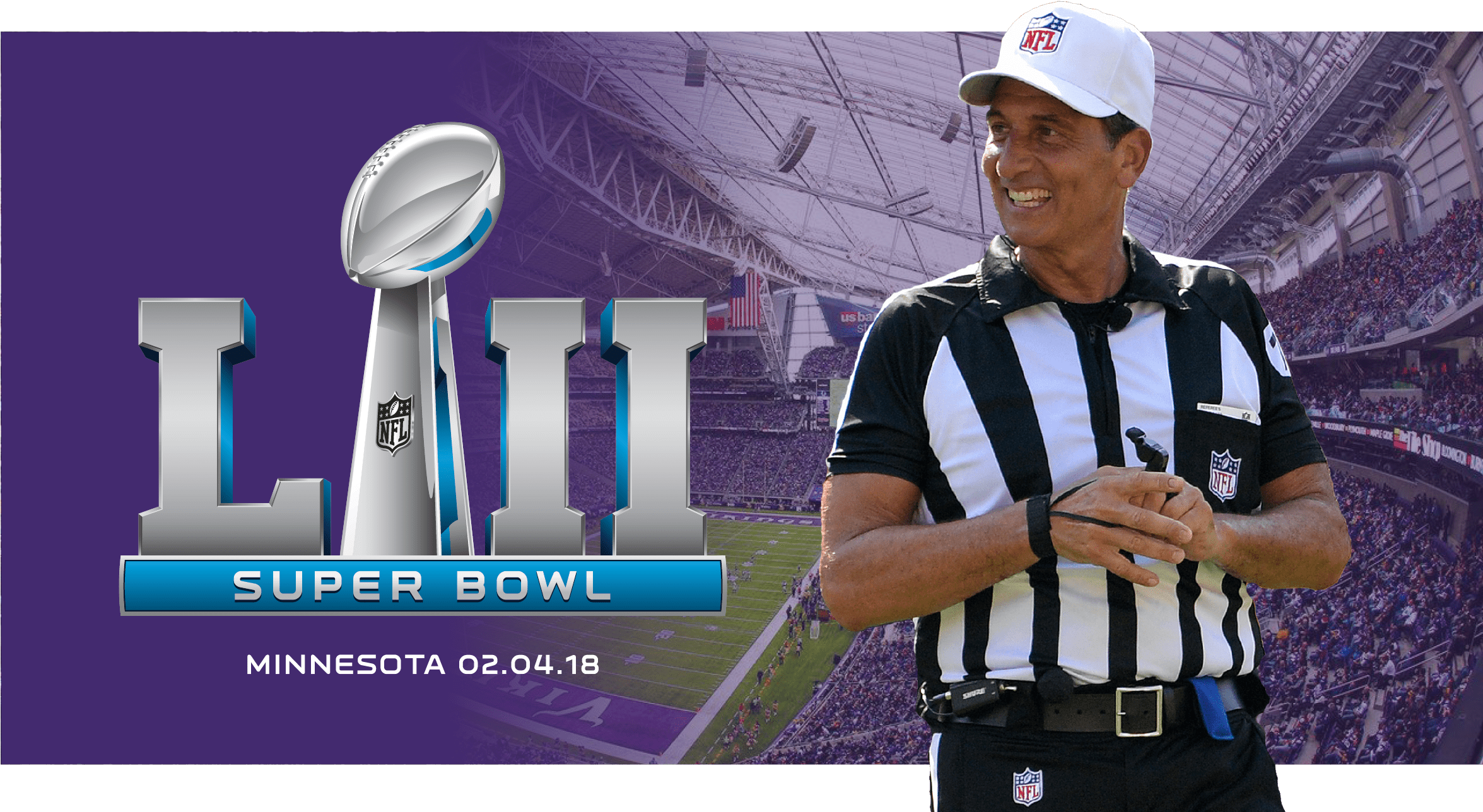 Gene Steratore Will Be The Referee Heading The Super - Super Bowl Kris Wu (2500x1313), Png Download