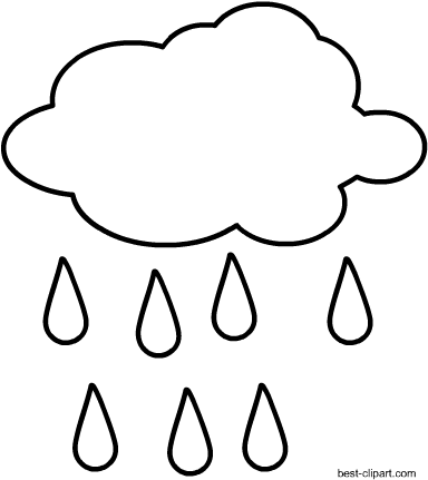 Black And White Cloud With Raing Free Clip Art - Clip Art (450x450), Png Download