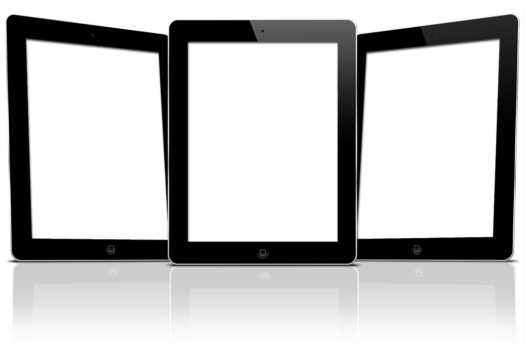 Three Tablets With Screen Knockouts - Led-backlit Lcd Display (1024x675), Png Download