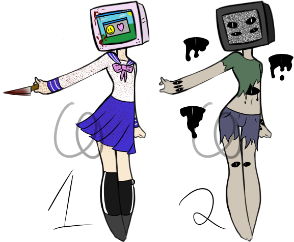 Aesthetic Tv Head Auction - Aesthetic Tv Head Drawing (600x544), Png Download