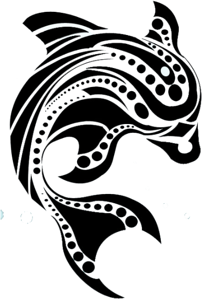 Png Image Information - Tribal Dolphin Drawings (406x600), Png Download