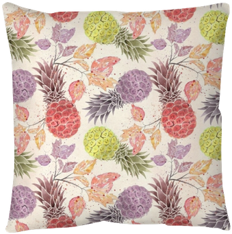 Colorful Pineapples, Watercolor Sprigs On A Light Beige - Pineapple (400x400), Png Download