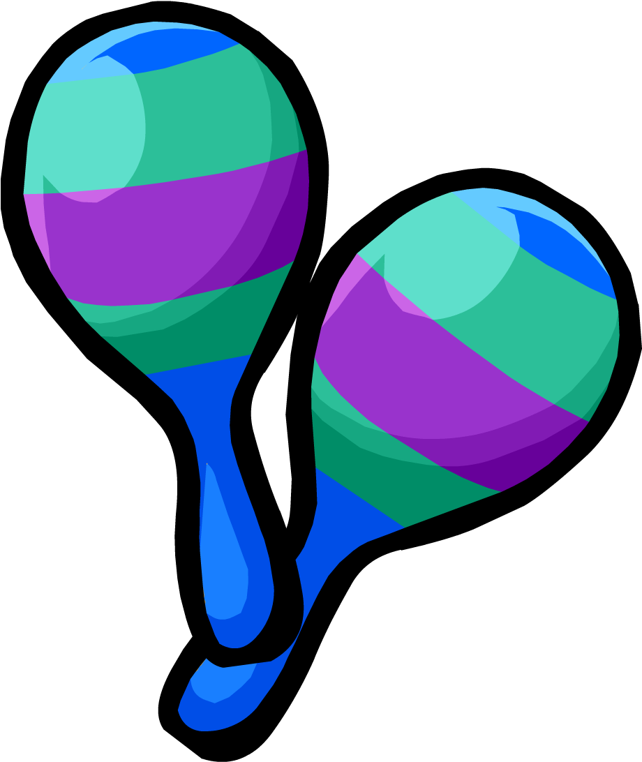 Green And Blue Maracas - Club Penguin Maracas (1091x1091), Png Download