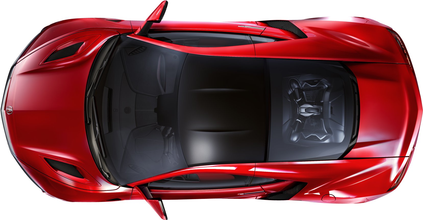 Car Top View, Acura Nsx, Super Cars, Nissan, Cool Cars, - Car Top View Png (500x264), Png Download