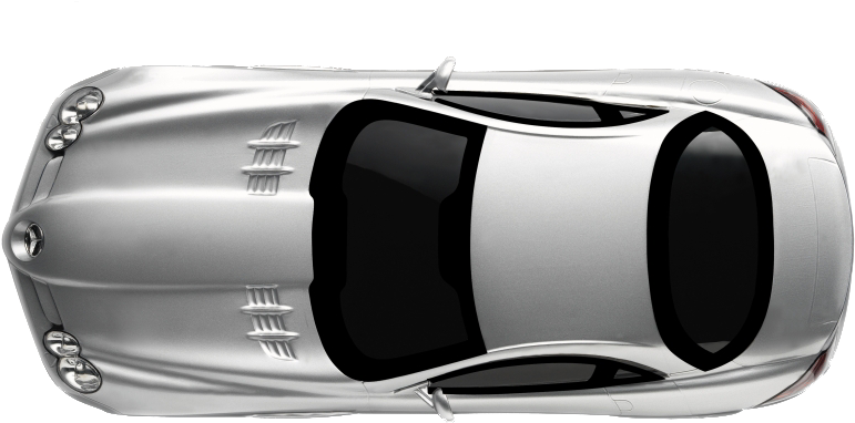 White Mercedes Benz - Car Top View Png (800x453), Png Download