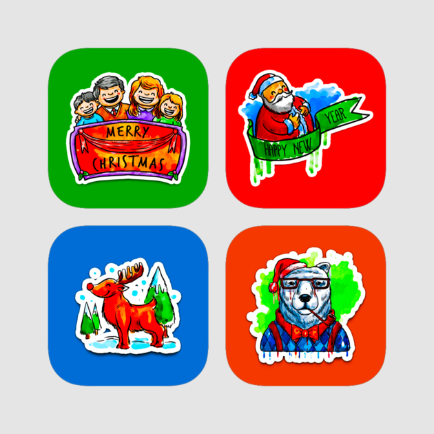Christmas Stickers On The App Store - Cartoon (630x630), Png Download