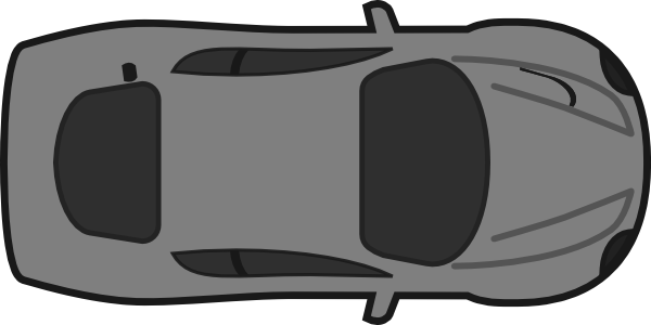 Car Top Down View (600x300), Png Download