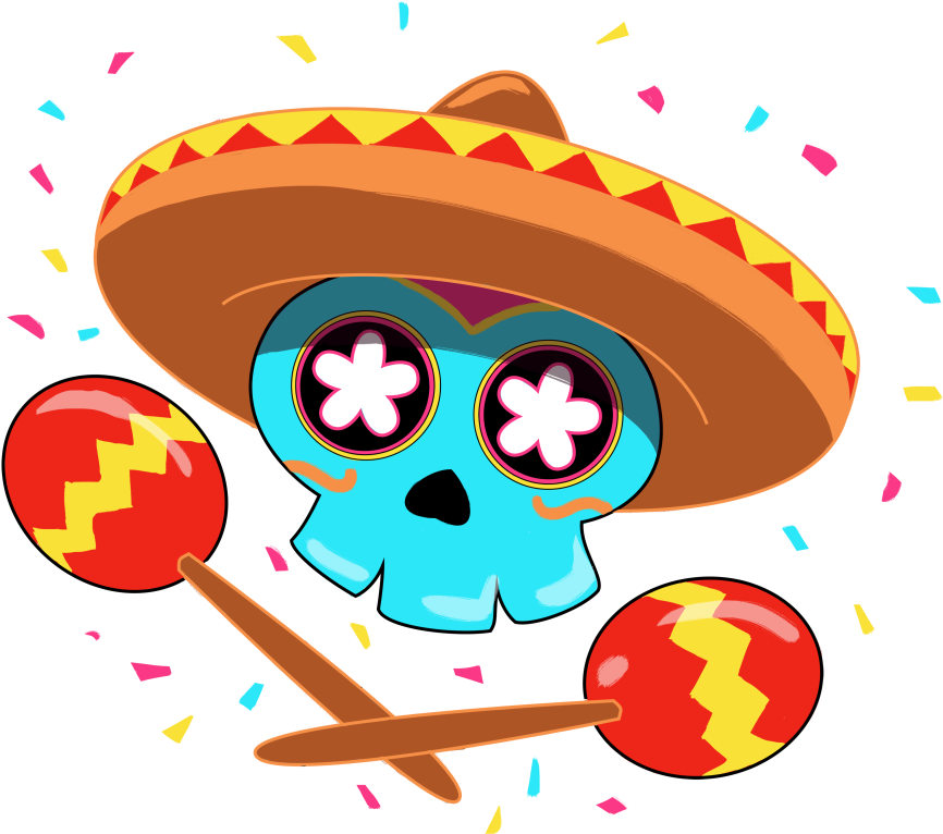 Maracas Crossed With Skull (899x765), Png Download